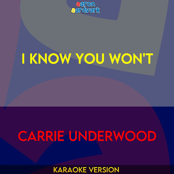 I Know You Won't - Carrie Underwood