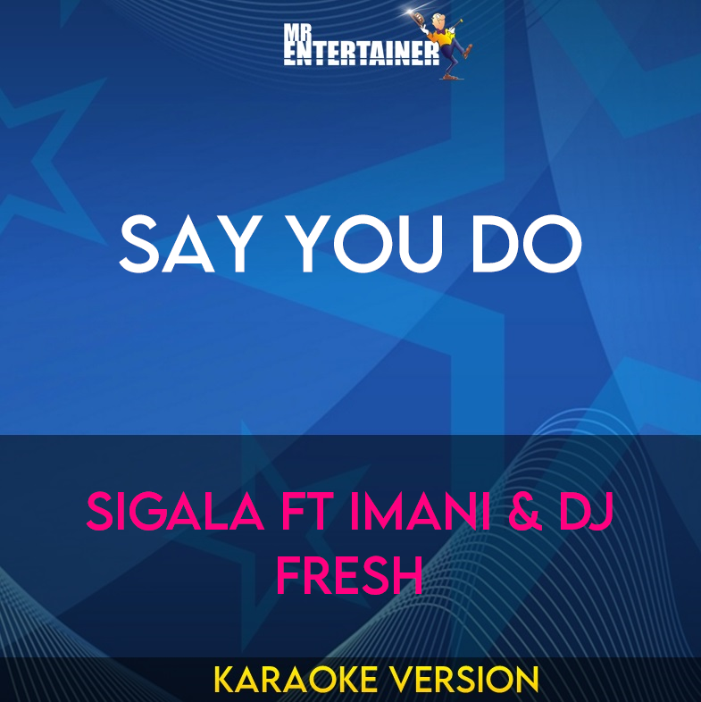 Say You Do - Sigala ft Imani & DJ Fresh (Karaoke Version) from Mr Entertainer Karaoke