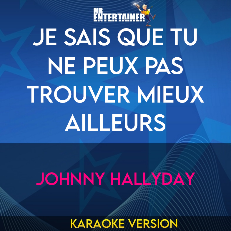 Je Sais Que Tu Ne Peux Pas Trouver Mieux Ailleurs - Johnny Hallyday (Karaoke Version) from Mr Entertainer Karaoke