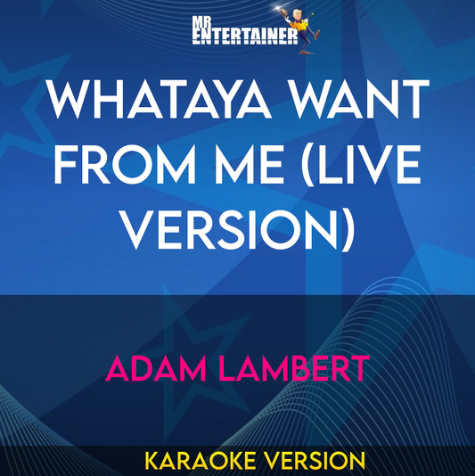 Whataya Want From Me (live version) - Adam Lambert (Karaoke Version) from Mr Entertainer Karaoke